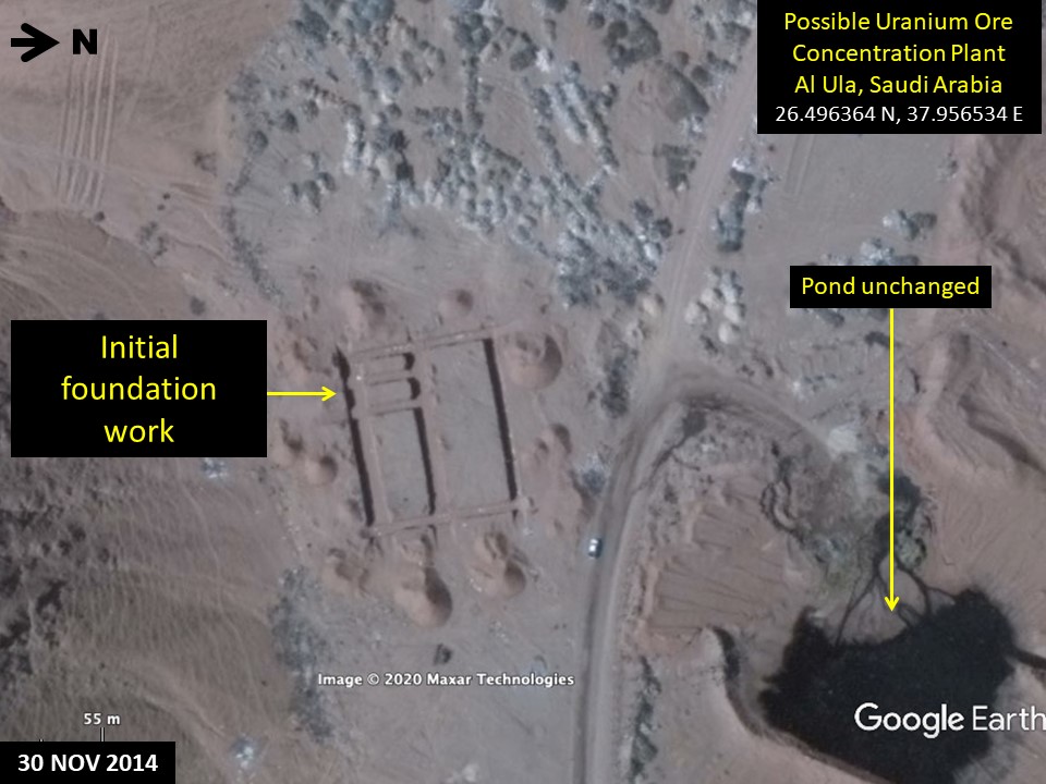After the @WSJ reported the existence of a yellowcake production facility in Saudi Arabia near Al Ula, we were able to identify a suspect site in a deserted area roughly 12 km south of the historic city, using satellite imagery available in Google Earth. See 8 figures below