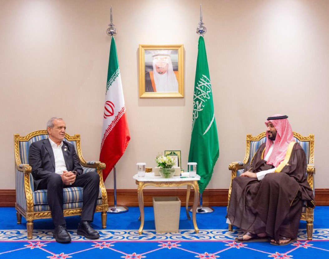 HRH Crown Prince Mohammed bin Salman met with the leaders of Iraq, Iran, Jordan and Syria - among others- on the sidelines of the Extraordinary Arab-Islamic Summit held in Doha, Qatar on Monday