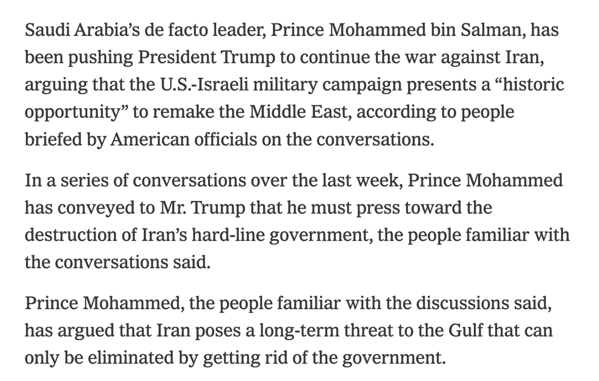 Saudi Arabia’s Prince Mohammed bin Salman has been pushing President Trump to continue the war against Iran, arguing that the military campaign presents a “historic opportunity” to remake the Middle East, sources say - NYTnn
